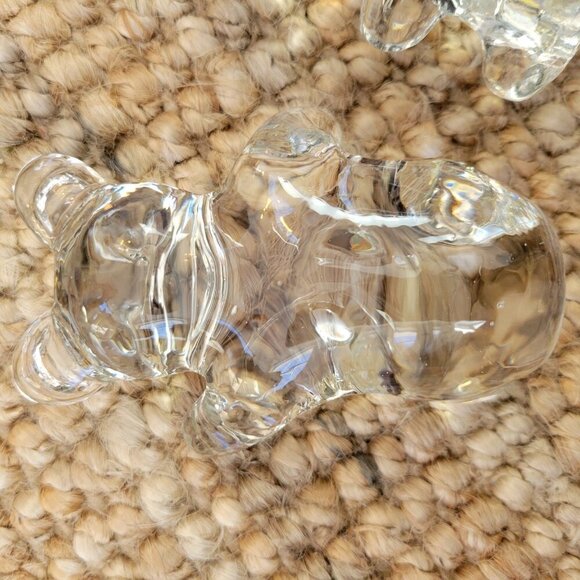 Art Glass Bear Bullicante Bubbles Clear Paperweight Figurine Shelf Sitter - Picture 6 of 9